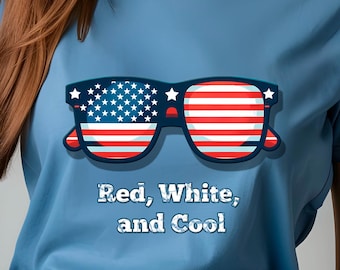 4. Juli PNG, Rot, Weiß und Cool PNG, darauf abgestimmte Sonnenbrillen Clipart, USA Flagge Gläser Png, Unabhängigkeitstag Design, Sommer Amerika Png