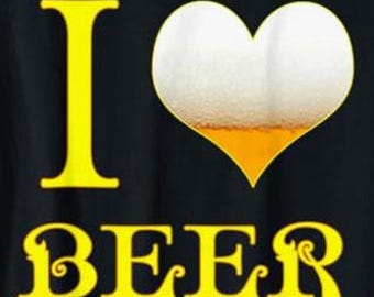 I Love Beer PNG, Funny Beer Heart Design, Digital Download, Printable T-Shirt Graphic, Beer Lover Sublimation File, Gift for Him or Her