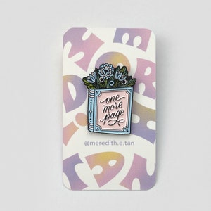One More Page Enamel Pin