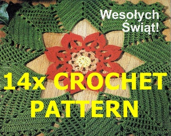 crochet 14 of PATTERNS dolies tableclotch windows decoration Christmas ball Polish Magazine ROBÓTKI RĘCZNE new Ready to ship by now!