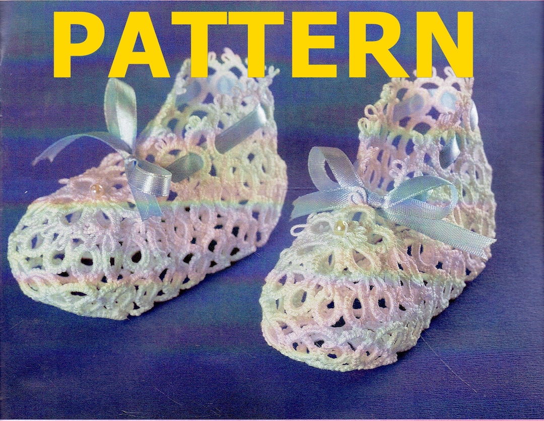 Tatted baby booties sale