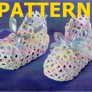 PATTERNS tatting lace TATTED Baby Booties Shoes decorations ornaments by Aleksandra Pawlak from polish magazine Moje Robótki crochet dollies