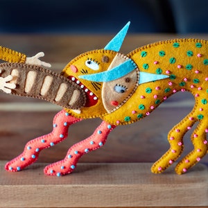 Funny Cat Posable Art Doll Soft Sculpture OOAK Textile Sculpture image 5