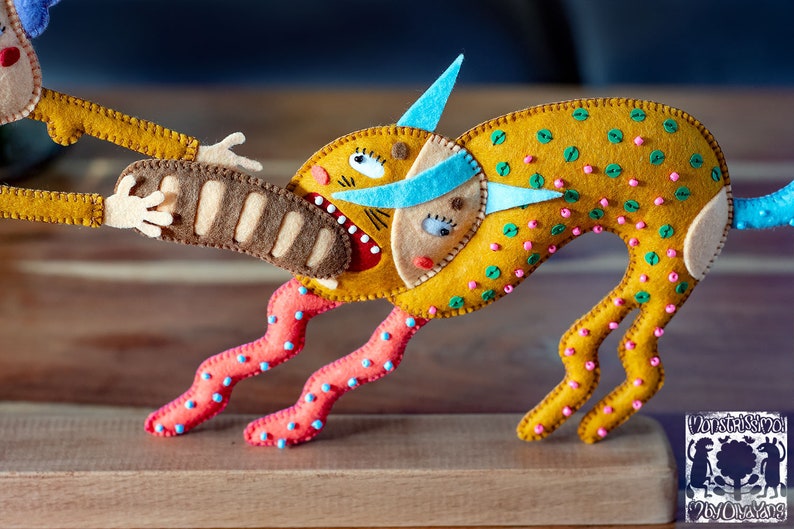 Funny Cat Posable Art Doll Soft Sculpture OOAK Textile Sculpture image 5