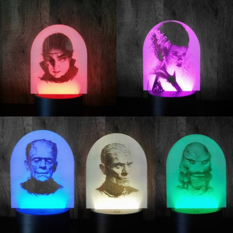 Universal Classic Monsters Night Lights with Remote Horror Etsy