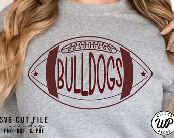 Bulldogs football svg, Bulldogs svg, Football svg, Mascot svg, Bulldogs shirt, Football, shirt, decal, iron on, svg cut file, cut file, dxf