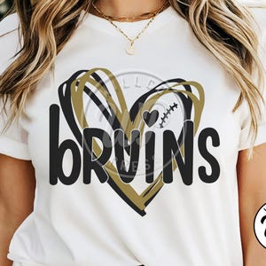 Bruins Hearts svg, Football svg, png, dxf, svg files for cricut, vinyl cut file, iron on, mascot clipart, imagen 1
