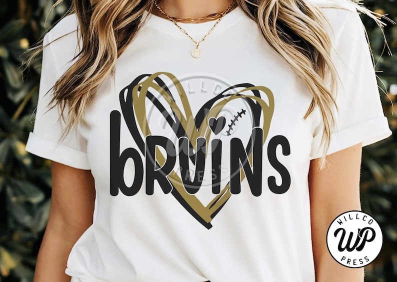 Bruins Hearts svg, Football svg, png, dxf, svg files for cricut, vinyl cut file, iron on, mascot clipart, imagen 1