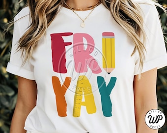 Viernes Yay Maestro SVG / TGIF Camiseta PNG / Archivo de corte Viernes Yay / Clipart de maestro / Archivo Cricut / Diseño termoadhesivo / Descarga digital