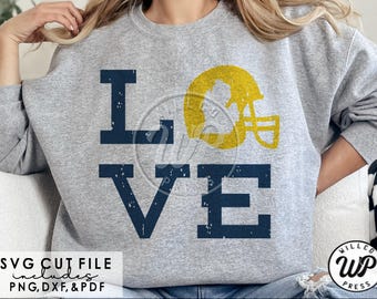 Michigan Football svg, Love svg, grunge distressed, png, dxf, svg files for cricut, sublimation, vinyl cut file, ironon,