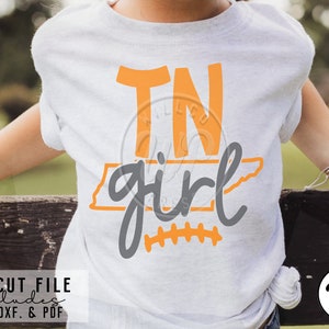 Tennessee Girl svg, TN Football svg, png, dxf, svg files for cricut, shirt, iron on, clipart, sublimination