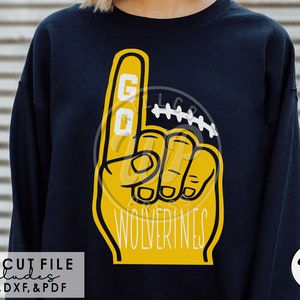 Go Wolverines svg, Wolverines Football, fan foam finger, dxf, png, svg files for cricut, sublimination, vinyl cut file