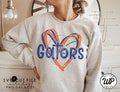 Gators Hearts svg, Football svg, png, dxf, svg files for cricut, , iron on, clipart, sublimination, gators shirts