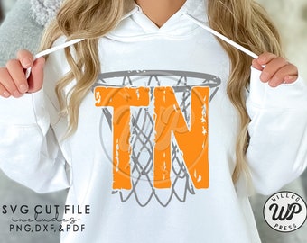 TN Basketball svg, Tennessee svg, grunge distressed, png, dxf, svg files for cricut, , sublimination, vinyl cut file, silouhette