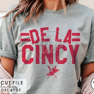 De La Cincy svg, Cincinnati Baseball, png transparente, subliminación, camisas cincy, archivos svg para cricut, dxf para silouhette