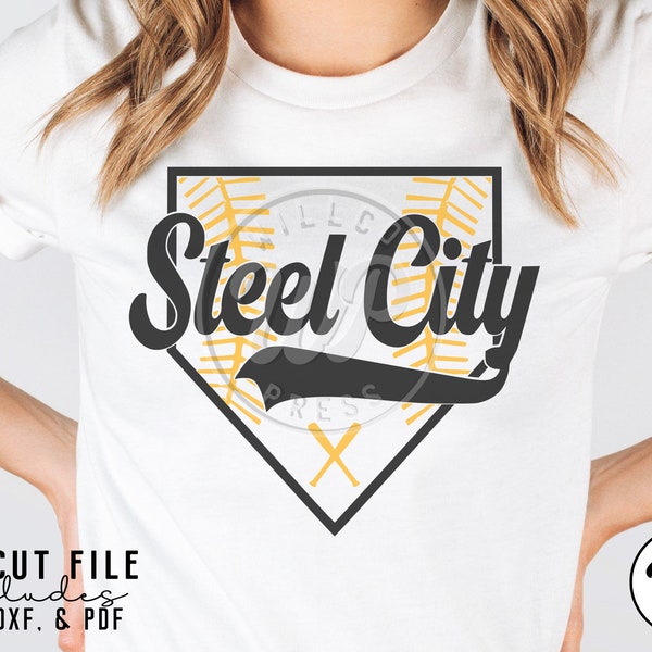 Steel City Baseball, Pittsburgh svg, png, dxf, svg files for cricut, , sublimination, vinyl cut file, iron on, game day shirts