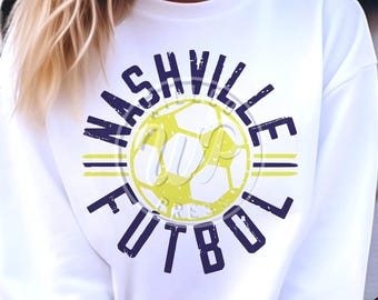 Nashville Futbol, Grunge Soccer svg, png clip art, digital, sublimation, svg files for cricut, dtf printing, iron on, silhouette