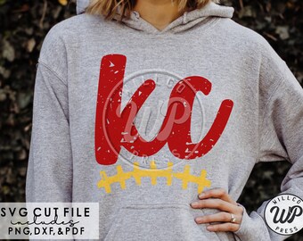 KC Football svg, Kansas City svg, grunge distressed, png, dxf, svg files for cricut, , vinyl cut file, sublimination, iron on