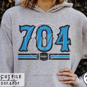 Código de área de Charlotte, camisetas de fútbol 704, Carolina del Norte, descarga digital, png transparente, dxf para silouhette, archivos svg para cricut