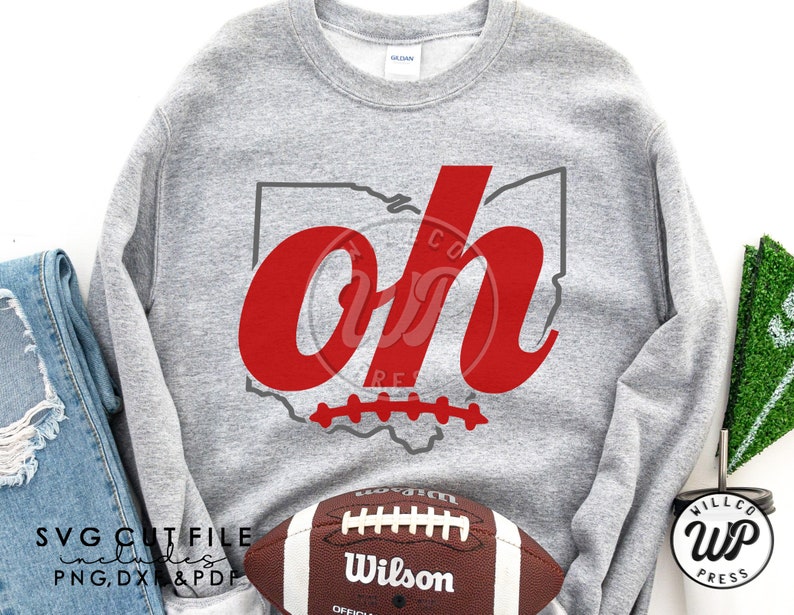OH Football svg, Ohio svg design, state outline , png, dxf, svg files for cricut, shirt svgs, vinyl cut file, sublimination, iron on, dtf printing, outfit ideas, heat transfer
