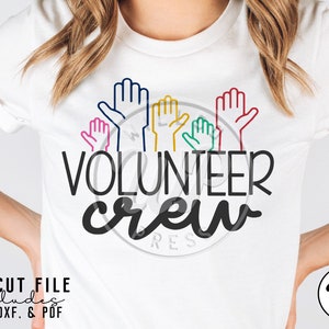 Volunteer Crew svg, Helping Hands, School Volunteers, png, dxf, svg files for cricut, , shirts, clipart, sublimination, vinyl cut