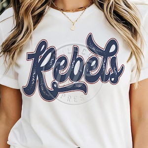 Mascota de los Rebeldes en SVG desgastado, diseño retro (descarga digital)