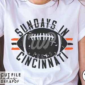 Sonntage in Cincinnati, Fußball svg, Grunge Distressed, digitale Datei, svg-Dateien für Cricut, Sublimination, Png Clipart, Aufbügeln