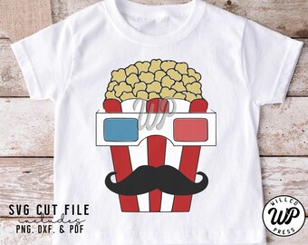 Movie Night Popcorn SVG, Cricut Cut File (Digital Download)