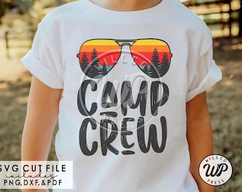 Camp Crew svg, Camping svgs, summer camp shirts, sublimination, svg files for cricut, digital, vinyl cut file, dtf printing, png clipart