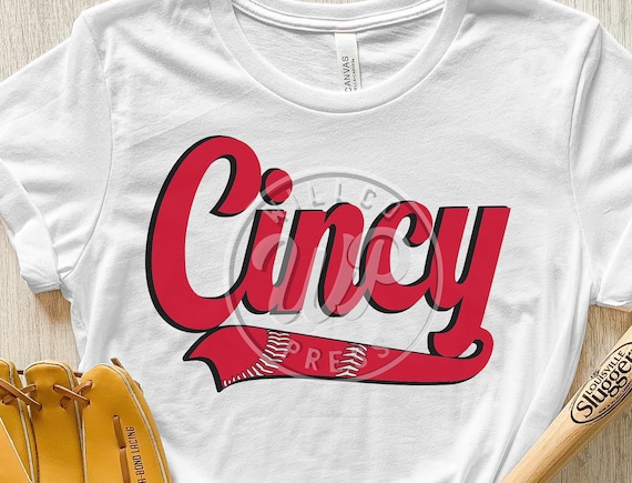 Cincy Retro Baseball SVG, Cincinnati PNG Clip Art, Cricut Vinyl File (Digital Download)