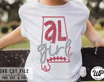 Alabama Girl Football SVG, PNG, DXF, Cricut Files (Digital Download)