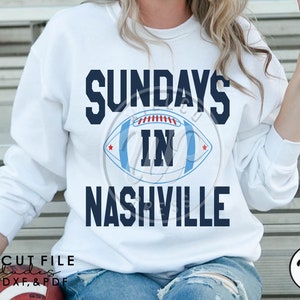 Zondagen in Nashville SVG, Tennessee SVG, voetbal SVG, PNG, DXF, SVG-bestanden voor cricut, shirt, clipart, opstrijkbare, sublimatie