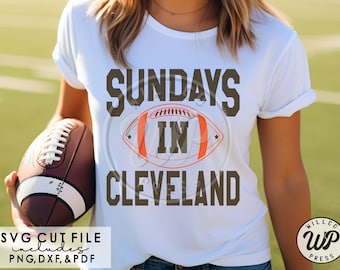 Sundays in Cleveland svg, Cleveland svg, Football svg, png, dxf, svg files for cricut, shirt, clipart, iron on, sublimination