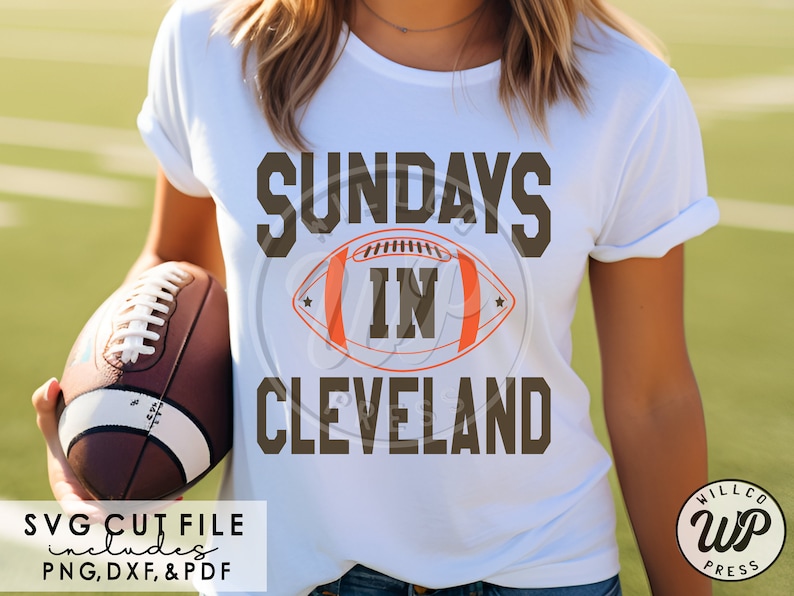 Sundays in Cleveland svg, Cleveland svg, Football svg, png, dxf, svg files for cricut, shirt, clipart, iron on, sublimination