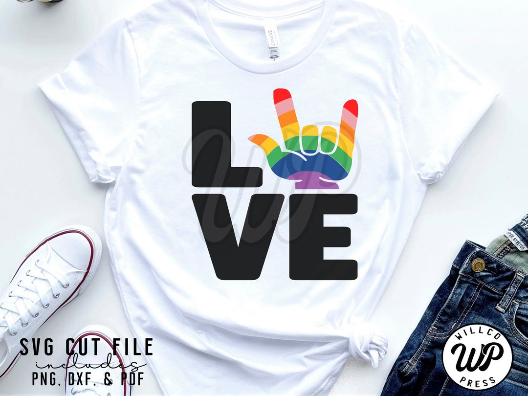 Love Sign, Pride Month Svg, LGBTQ Rainbow, Png, Dxf, Svg Files for ...