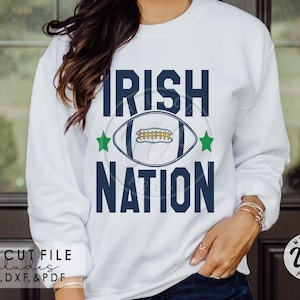 Irish Nation svg, Football svg, Fighting Irish svg, school team mascots, png, dxf, svg files for cricut, vinyl cut file, iron on,