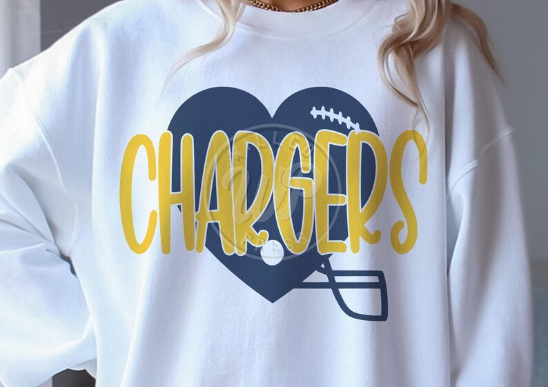 Chargers Heart Helmet, Mascot Png, Football Svg, Digital Download, Svg