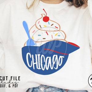 Baseball Ice Cream svg, Chicago svg, png, dxf, svg files for cricut, sublimination, vinyl cut file, , iron on, kids shirts
