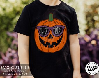 pumpkin with glasses shirt