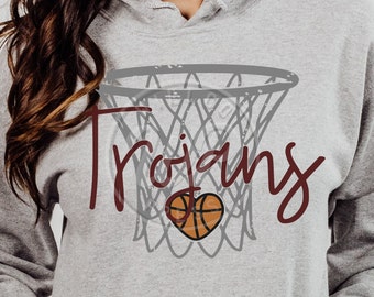 Trojans Basketball svg, Trojans svg, Basketball svg, Trojans shirt, Basketball shirt, Grunge svg, digital, cut file, dxf, iron on, instant