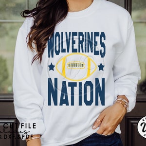 Wolverines Nation, Football svg, png, dxf, svg files for cricut, , sublimination, vinyl cut file, silouhette