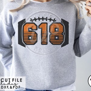618 Football png, Illinois area code, svg files for cricut, dxf for silhouette, sublimination, iron on, clipart, transparent png