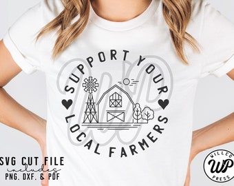 Support Farmers svg, Farm svg, Farming svg, svg files for cricut, png, dxf, clipart, iron on, sublimination, vinyl cut file,