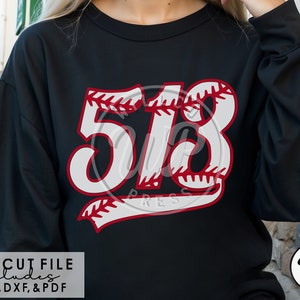 513 Baseball png, Cincinnati svg, Cincy area code, sublimination, dtf printing, heat transfer, svg files for cricut, dxf for silhouette