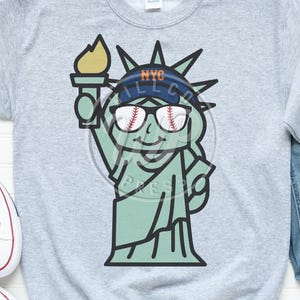 NY Baseball png, New York svg, Statue of LIberty, transparent png, dtf transfer image, digital download, baseball clipart