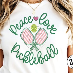 Peace Love Pickleball png, Digital Download, Pickleball clipart, preppy svg, dtf printing, sublimination, silouhette, svg files for cricut,