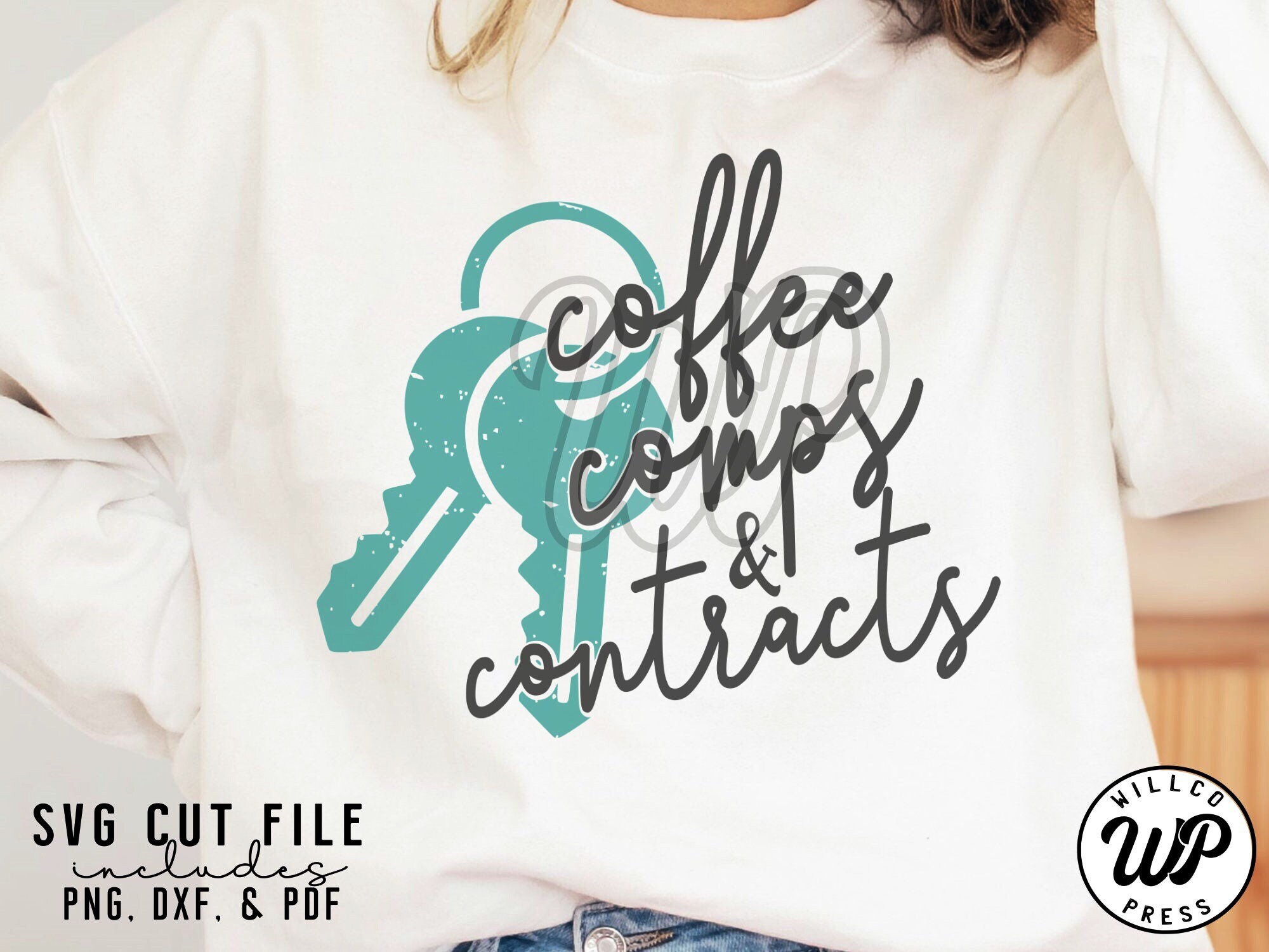 Coffee and Contracts Svg Selling Houses Real Estate Svg Etsy
