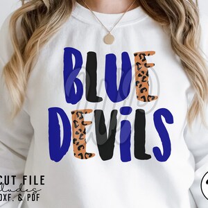 Blue Devils svg, Cheetah print, dxf, png, Instant Download, digital cut file