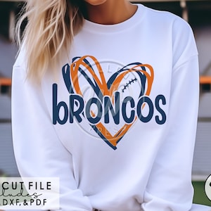 Broncos svg, Football svg, png, dxf, svg files for cricut, vinyl cut file, iron on,  mascot clipart, , sublimination, cheer shirts