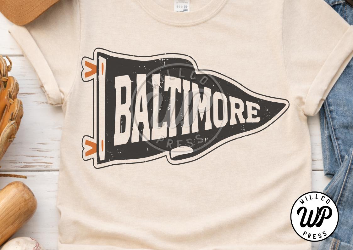 Vintage Baltimore Banner SVG PNG | Custom Pennant Flag Design | Retro ...
